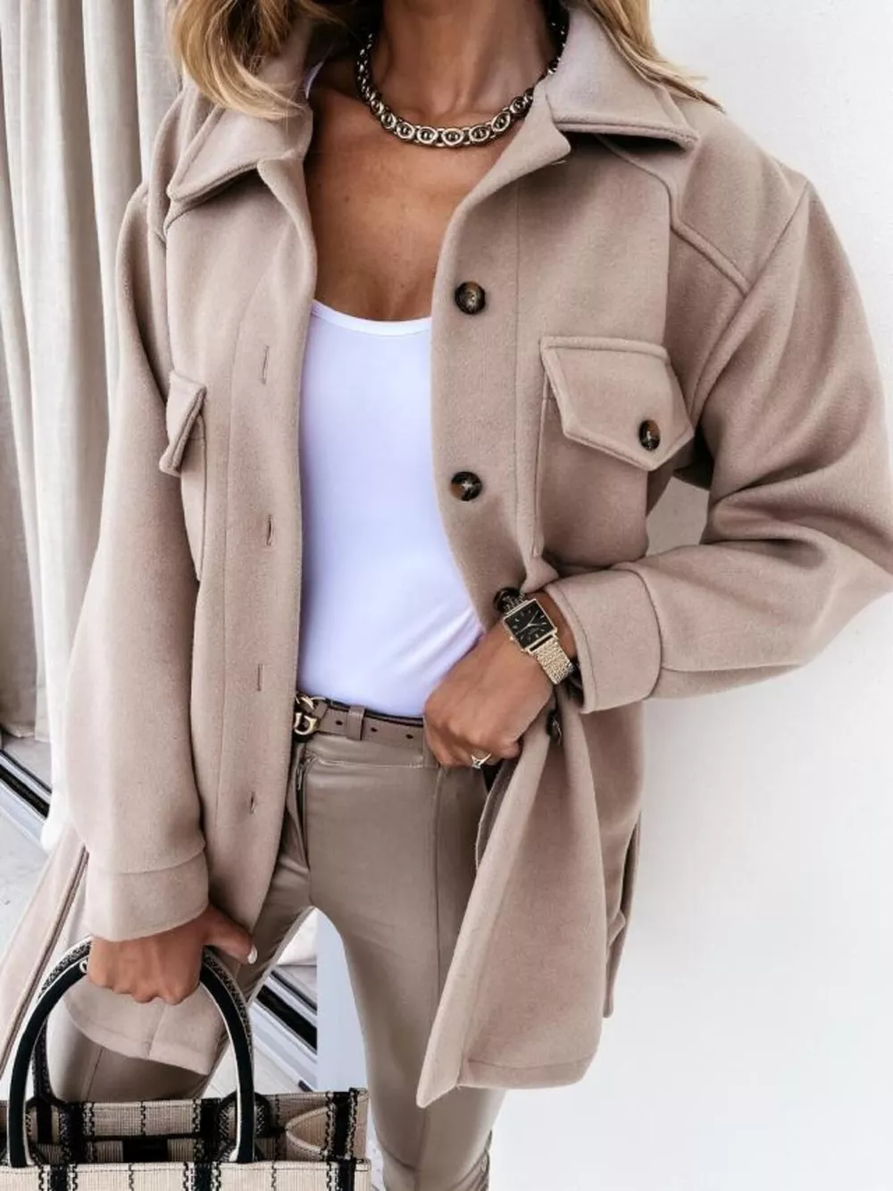 Button-Down Tie Waist Coat, image 6