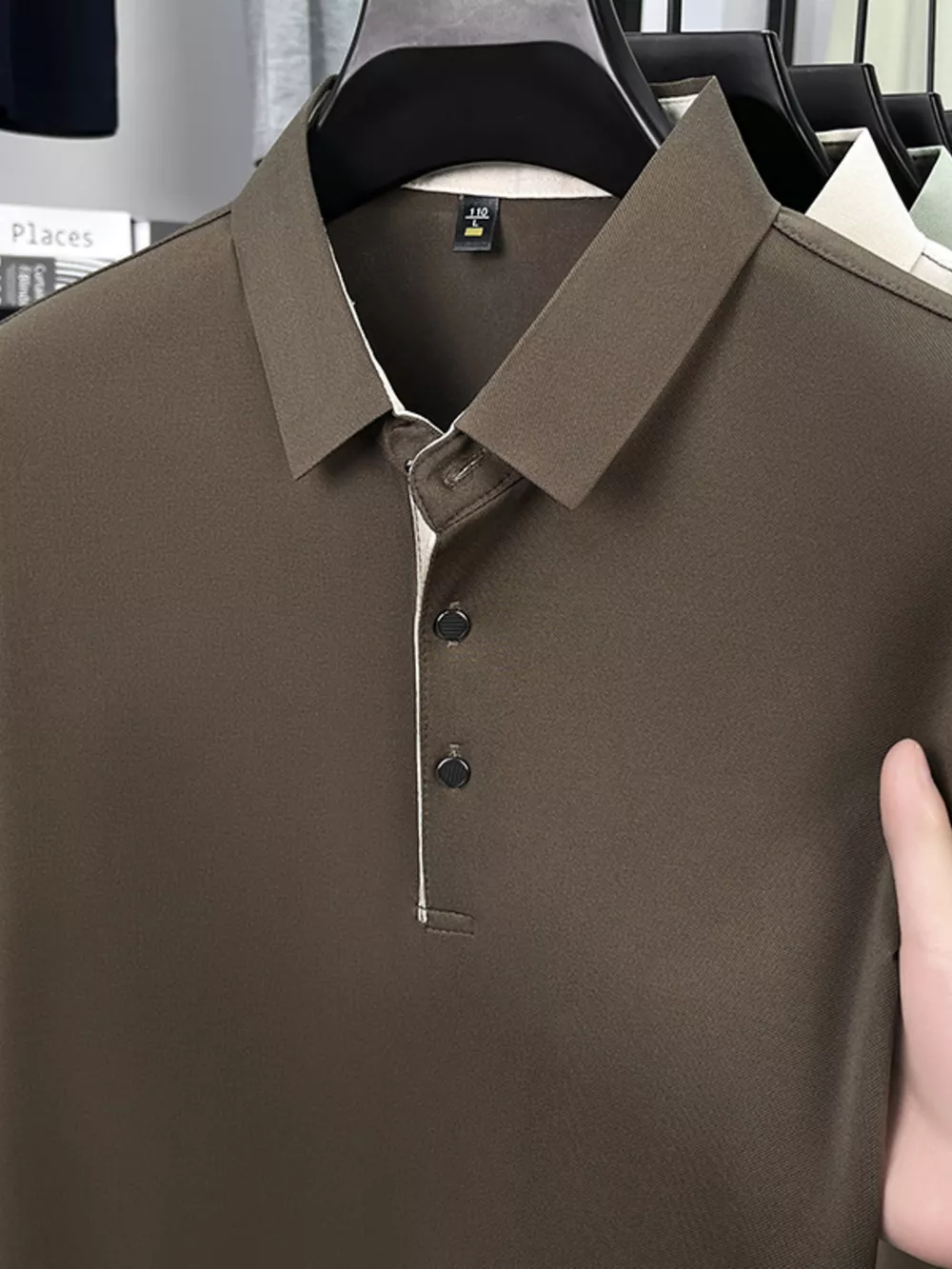 Men's Plus Size Button Detail Short Sleeve Polo, image 11
