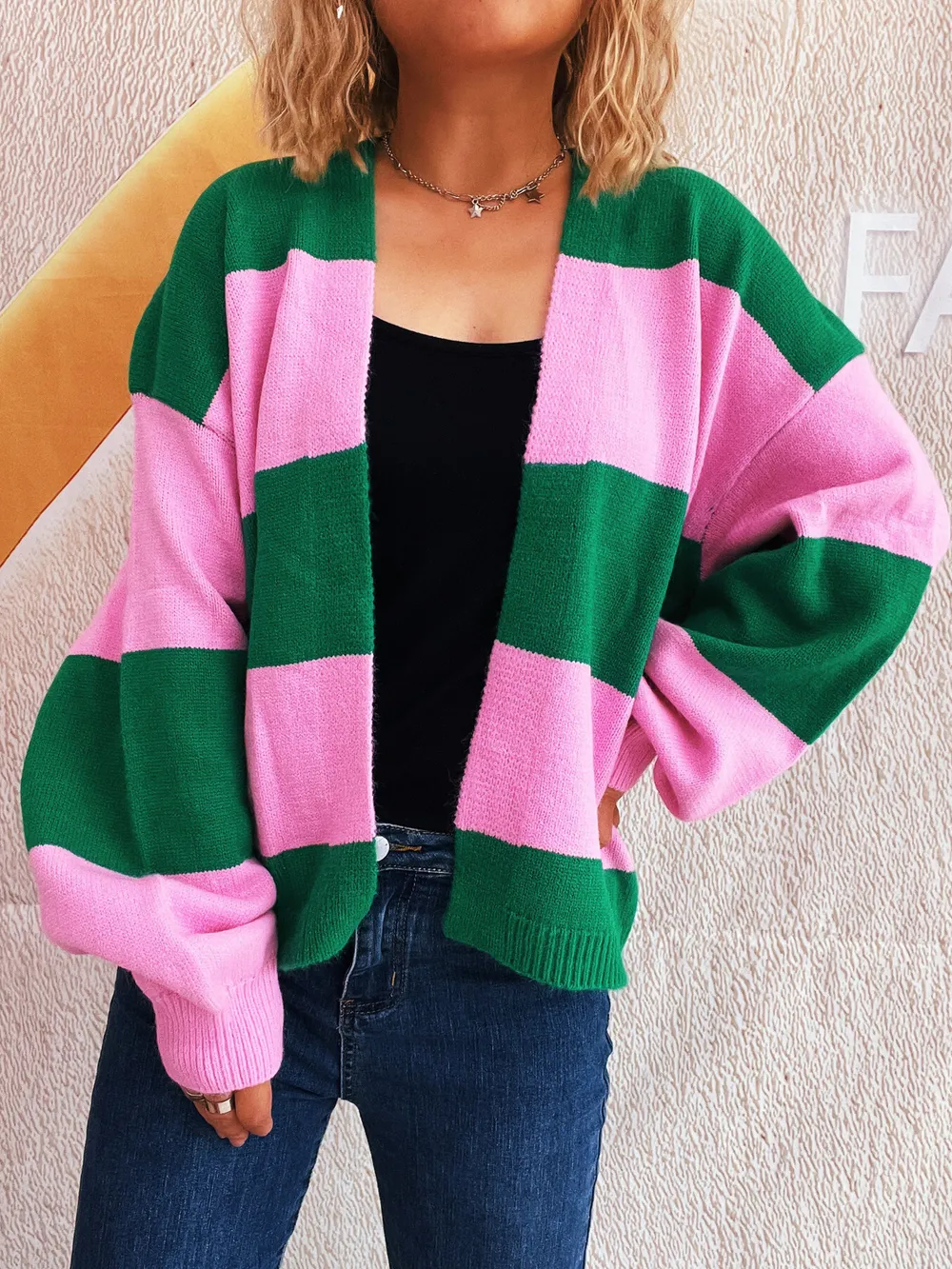 Color Block Open Front Cardigan, image 12