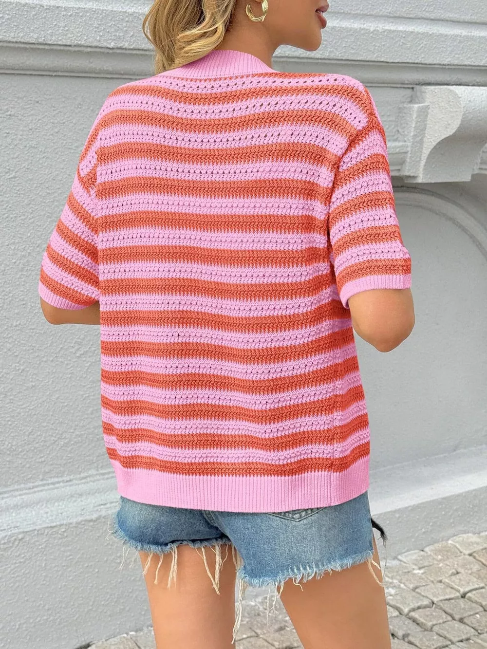 Striped Button Up Cardigan, image 5
