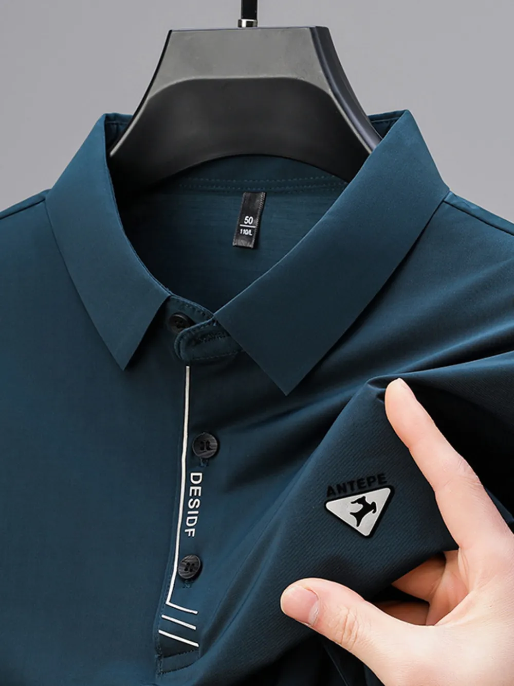 Men's Plus Size Collared Neck Short Sleeve Polo, image 12