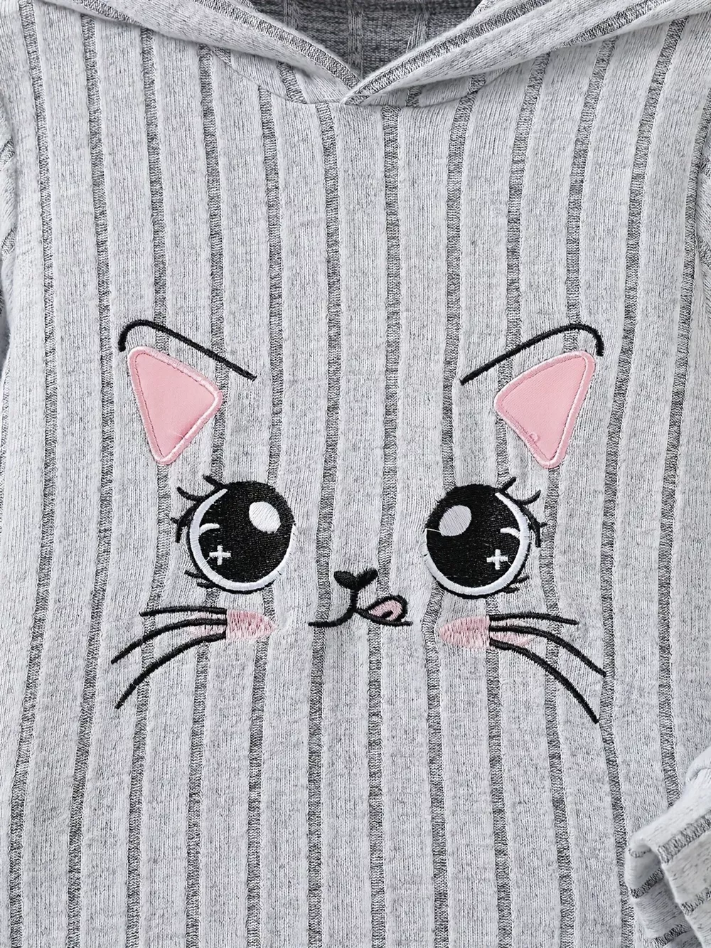 Children's Ribbed Knit Hooded Top and Pants Set, image 3