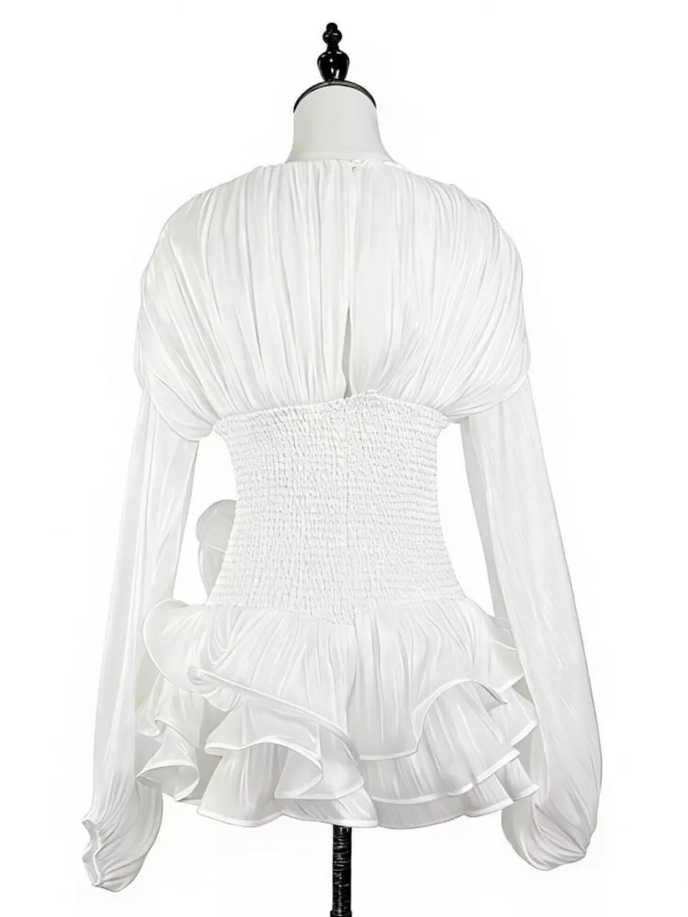 Ruffled Long Sleeve Mini Dress, image 26