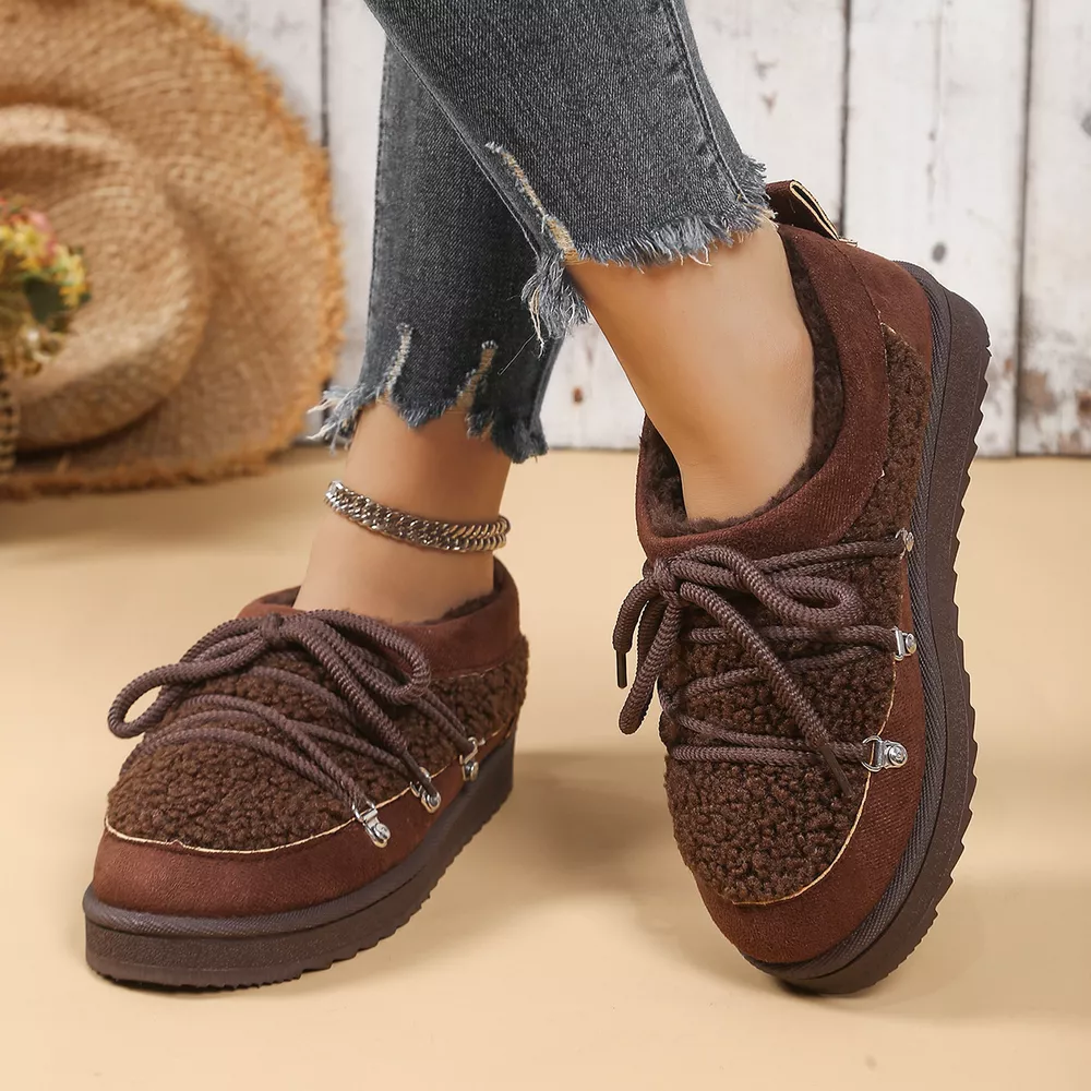 Lace Up Round Toe Platform Ankle Boots, image 4