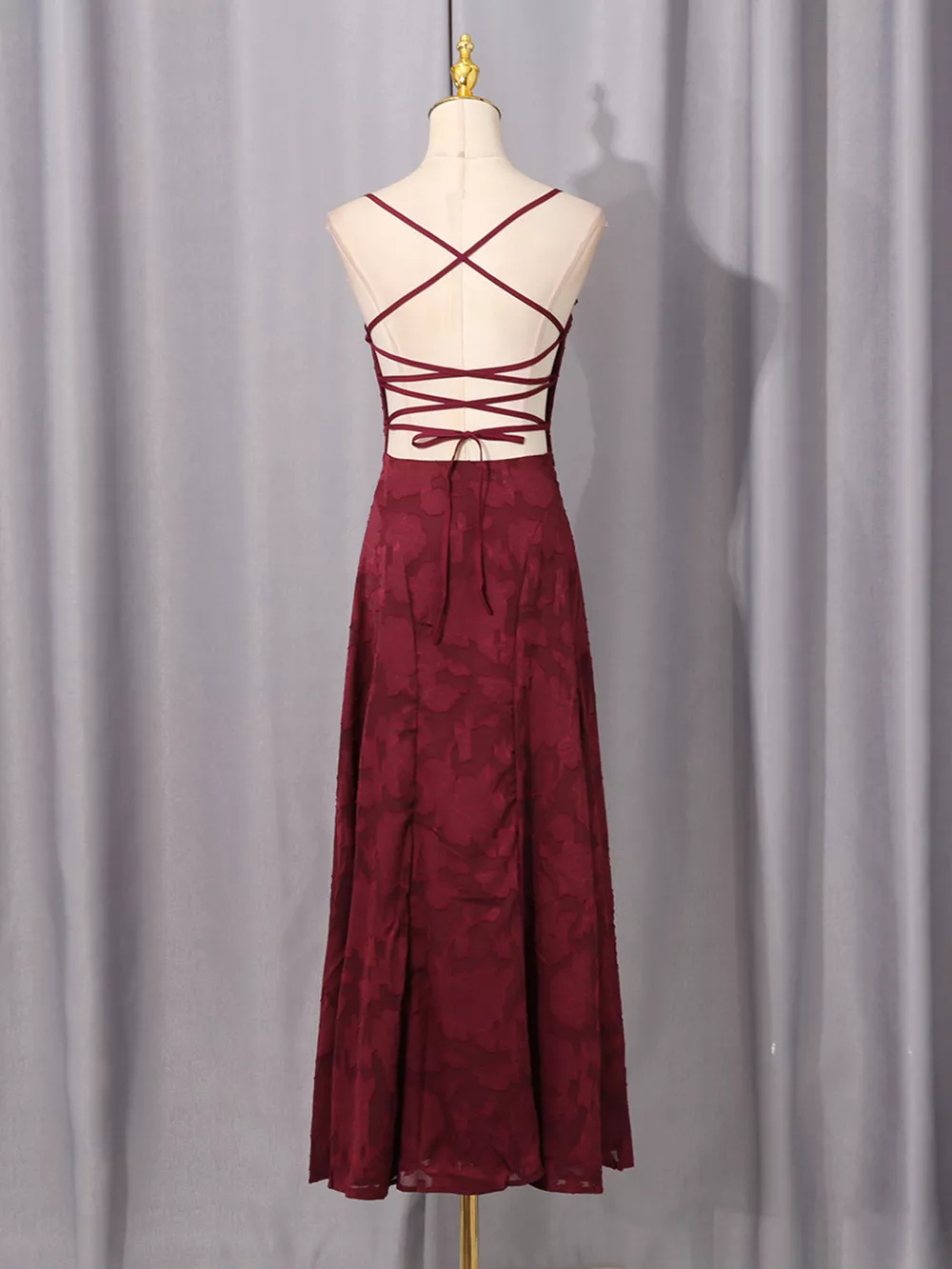 Lace Spaghetti Strap Maxi Dress, image 3