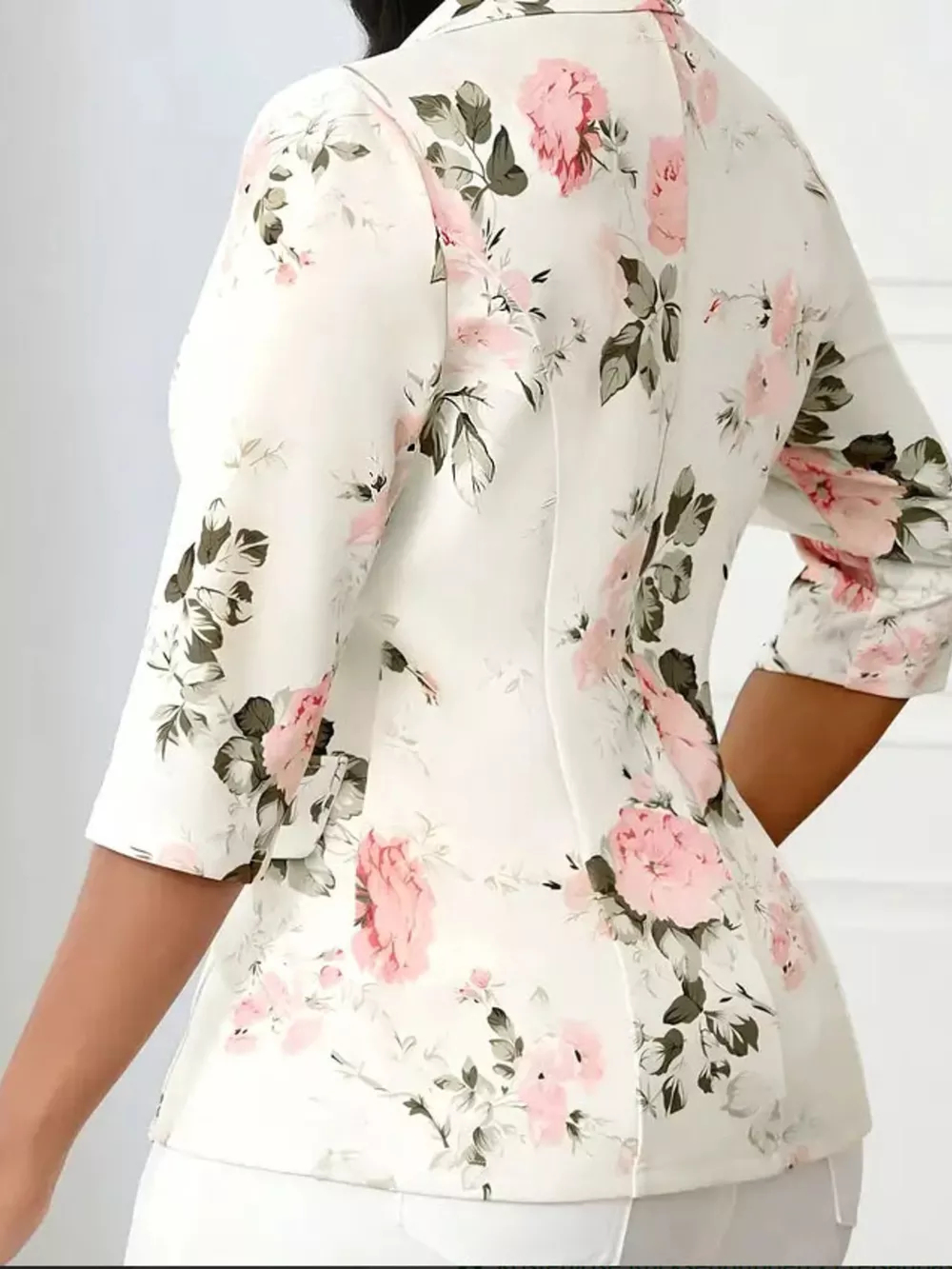 Floral Print One Button Casual Blazer, image 2