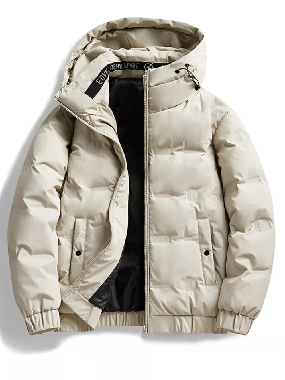 Men's Plus Size Hooded Padded Puffer Jacket, image 3