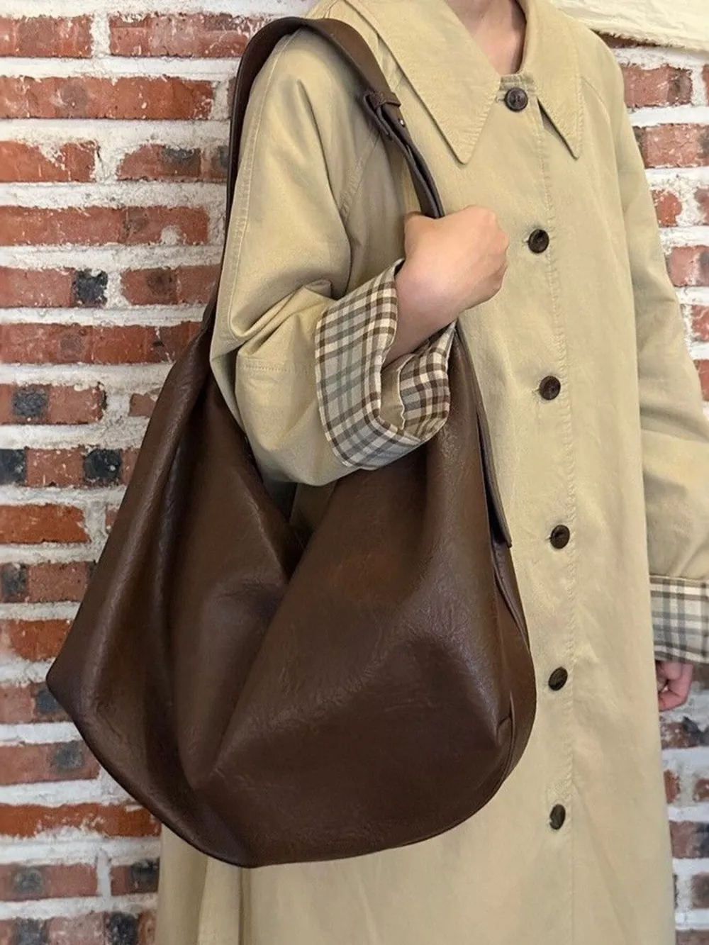 Large Capacity Faux Leather Tote Bag, image 7