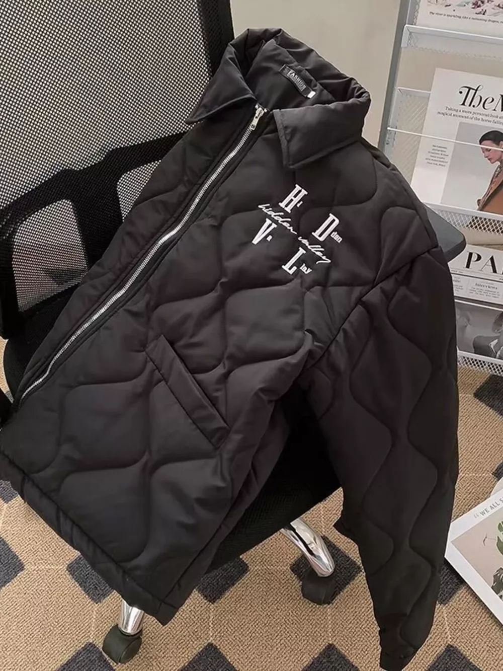 Men's Plus Size Quilted Zip-Up Outerwear, image 4