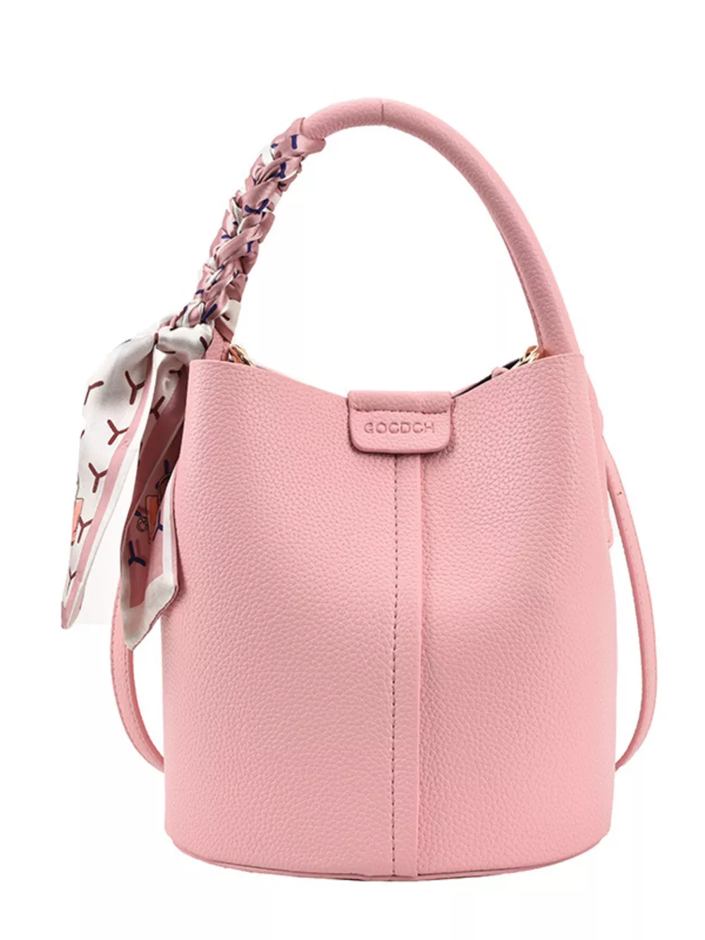 Bucket Crossbody Bag with Scarf Accent, image 7