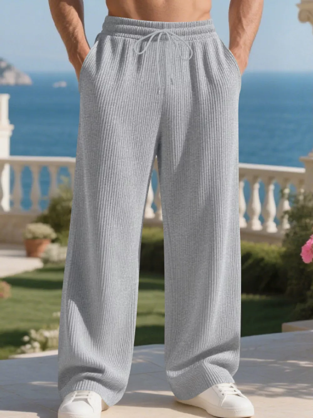 Men's Full Size Relaxed Fit Drawstring Pants Plus Size, image 6