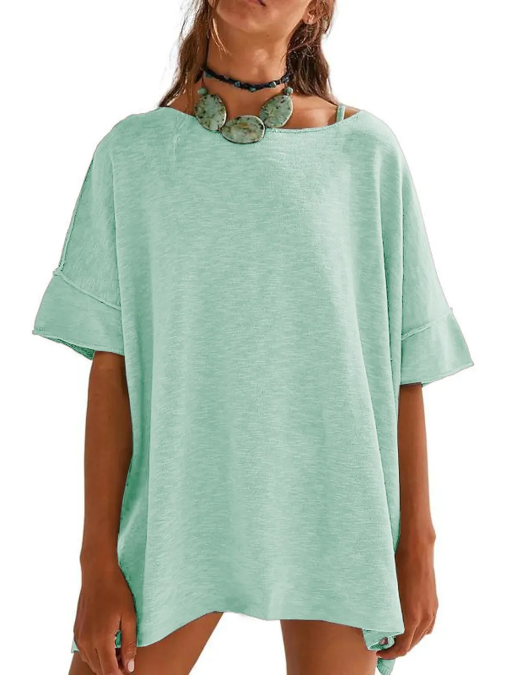 Oversized Round Neck Drop-Shoulder T-Shirt, image 13