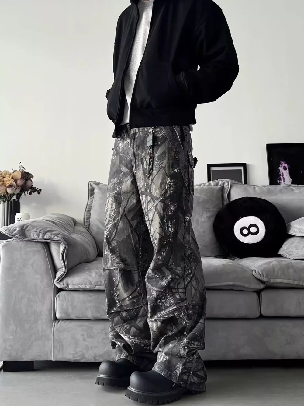 Men's Full Size Camo Print Relaxed Fit Jeans Plus Size, image 2