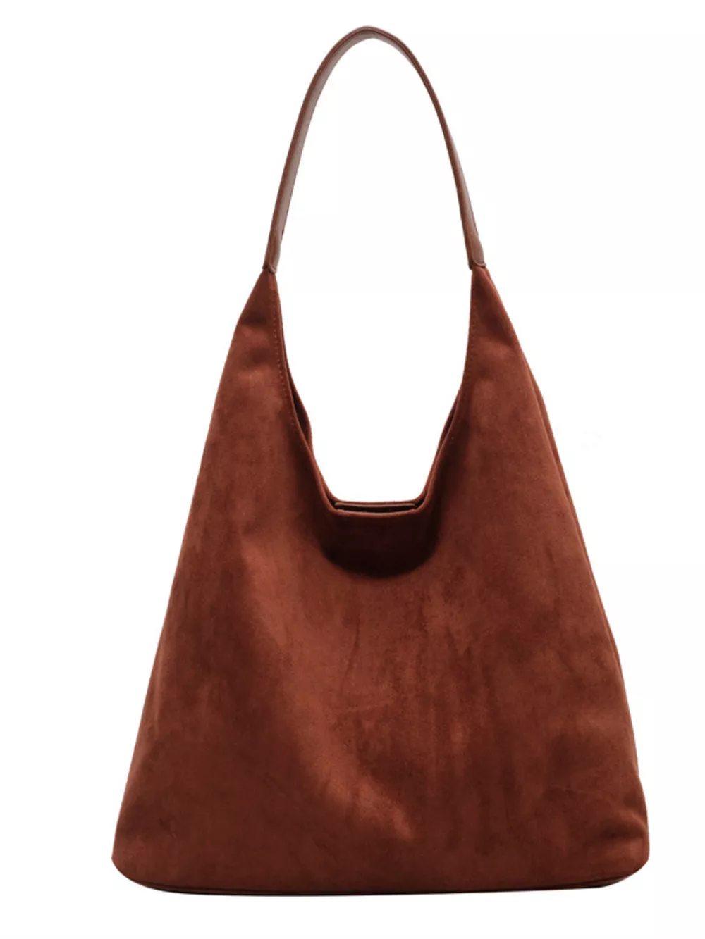 Solid Color Casual Suede Handbag, image 2