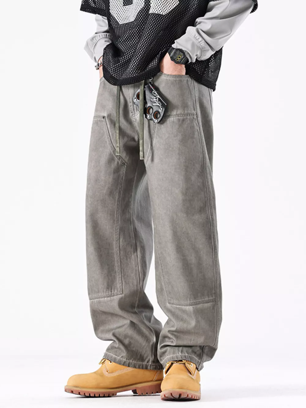 Men's Vintage Wash Wide Leg Jeans, image 2