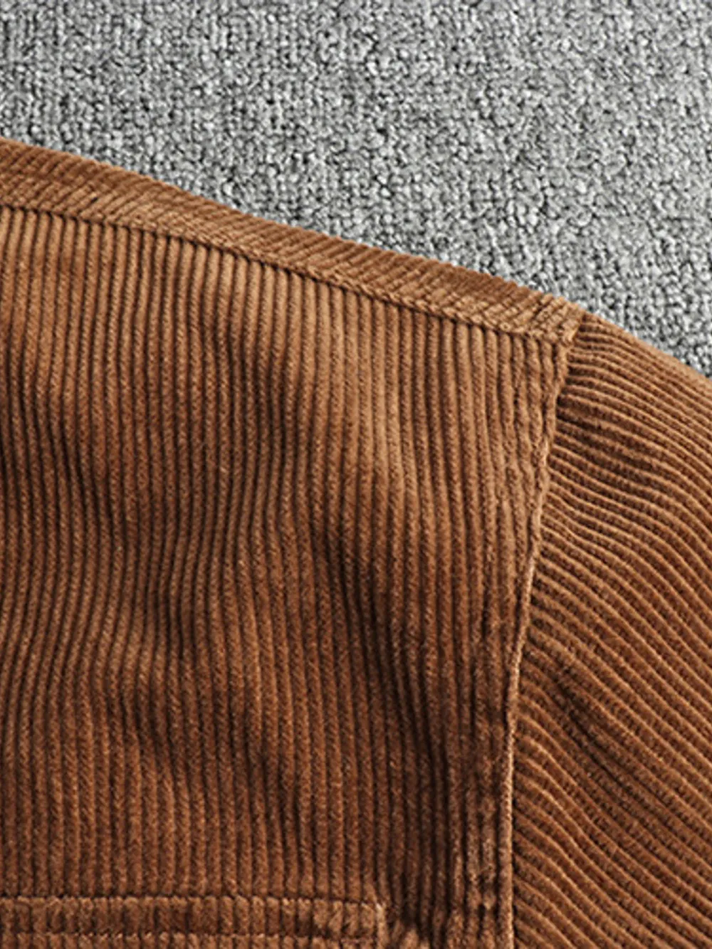 Men's Plus Size Corduroy Button Up Long Sleeve Jacket, image 9