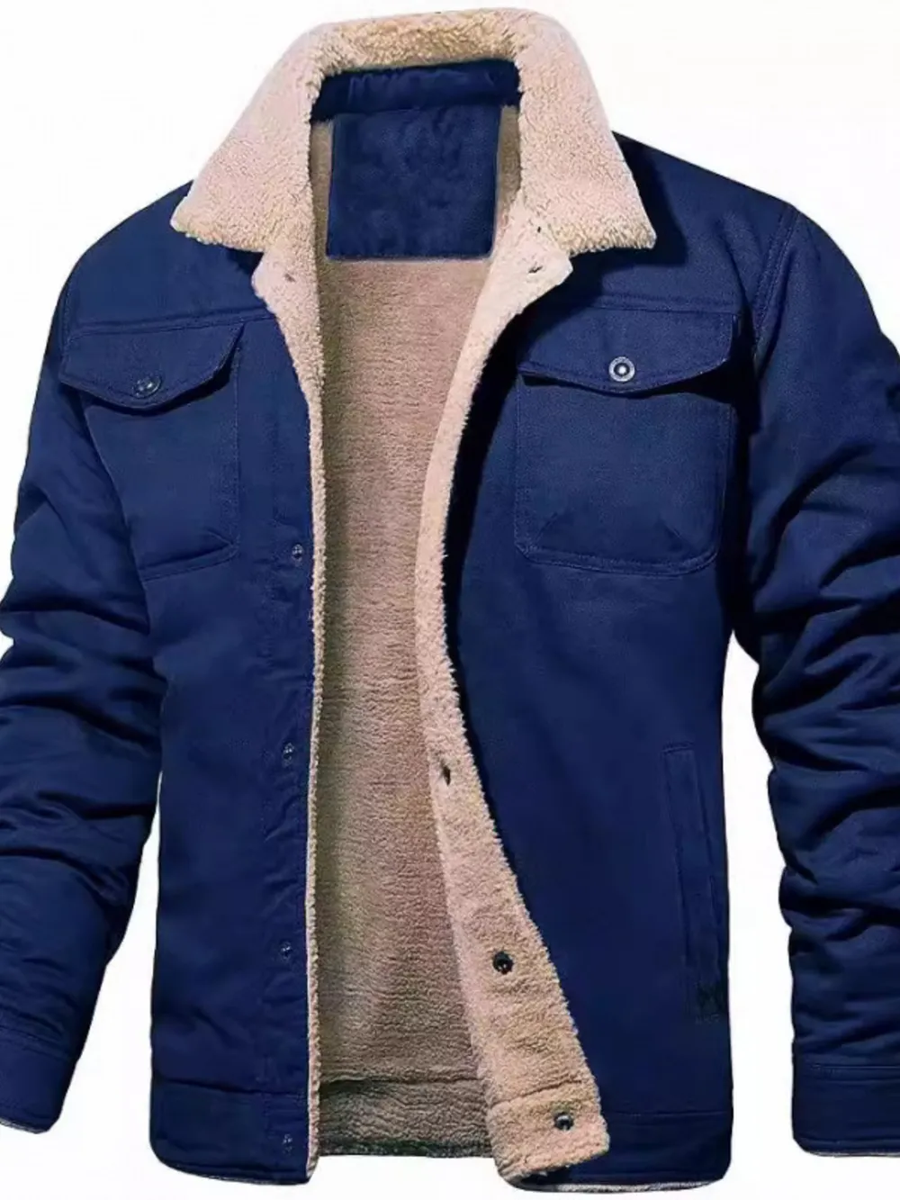 Men's Full Size Sherpa Lined Long Sleeve Jacket Plus Size, image 4