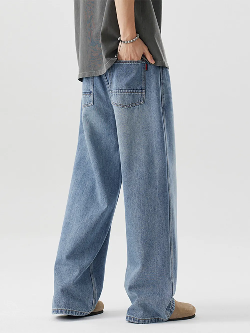 Men's Wide Leg Relaxed Fit Jeans, image 5