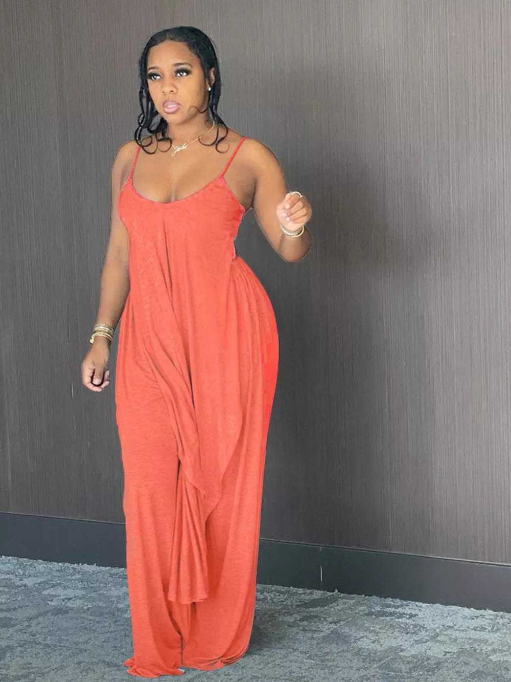 Full Size Asymmetrical Hem Cami and Pants Set Plus Size, image 6