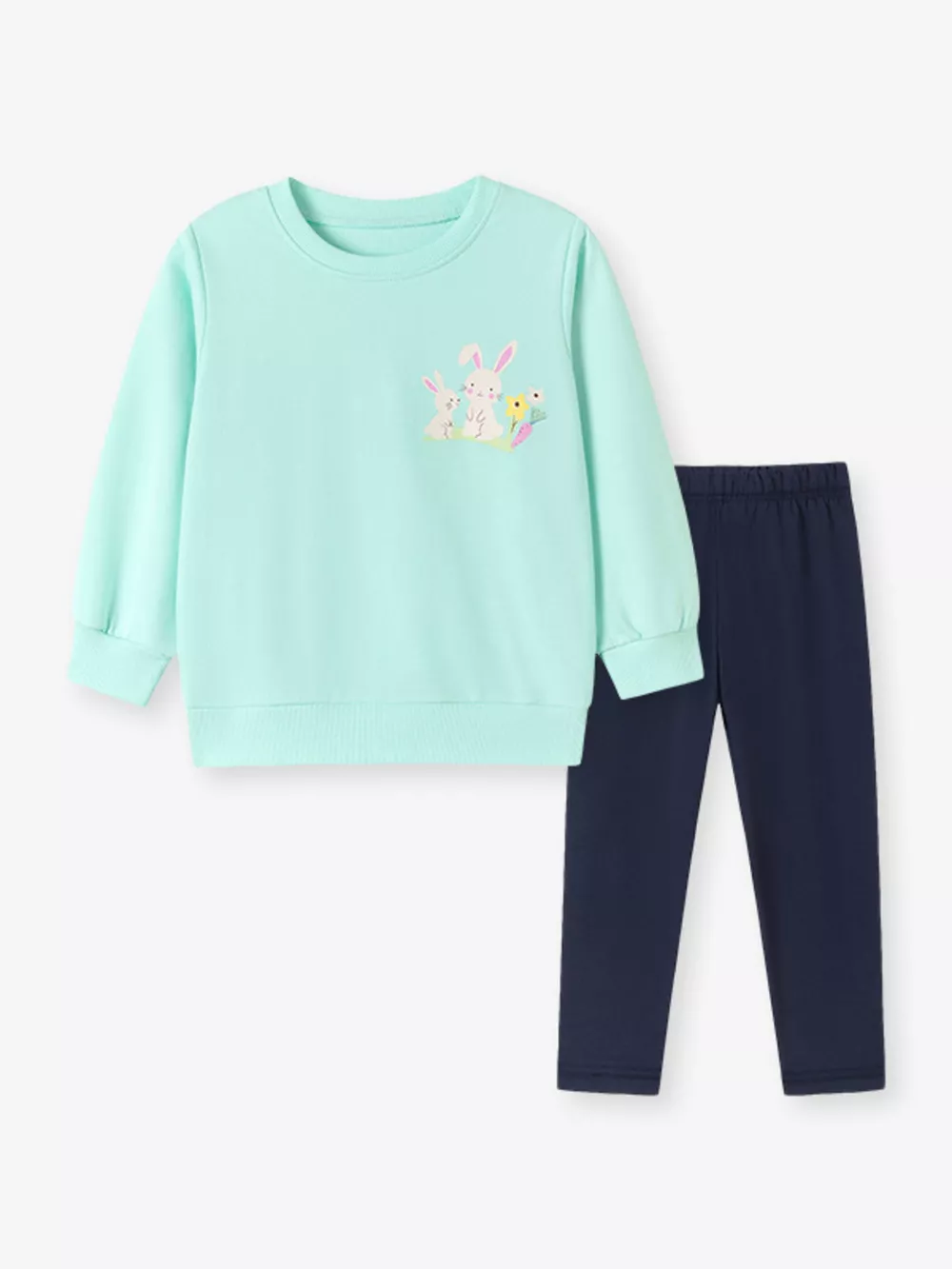 Children's Bunny Graphic Sweatshirt and Leggings Set, image 3
