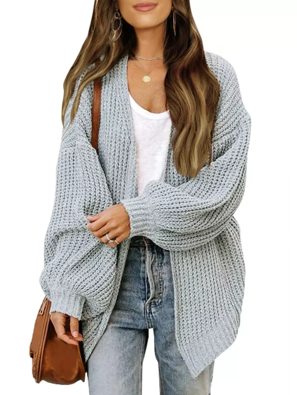 Open-Front Chunky Knit Cardigan, image 17