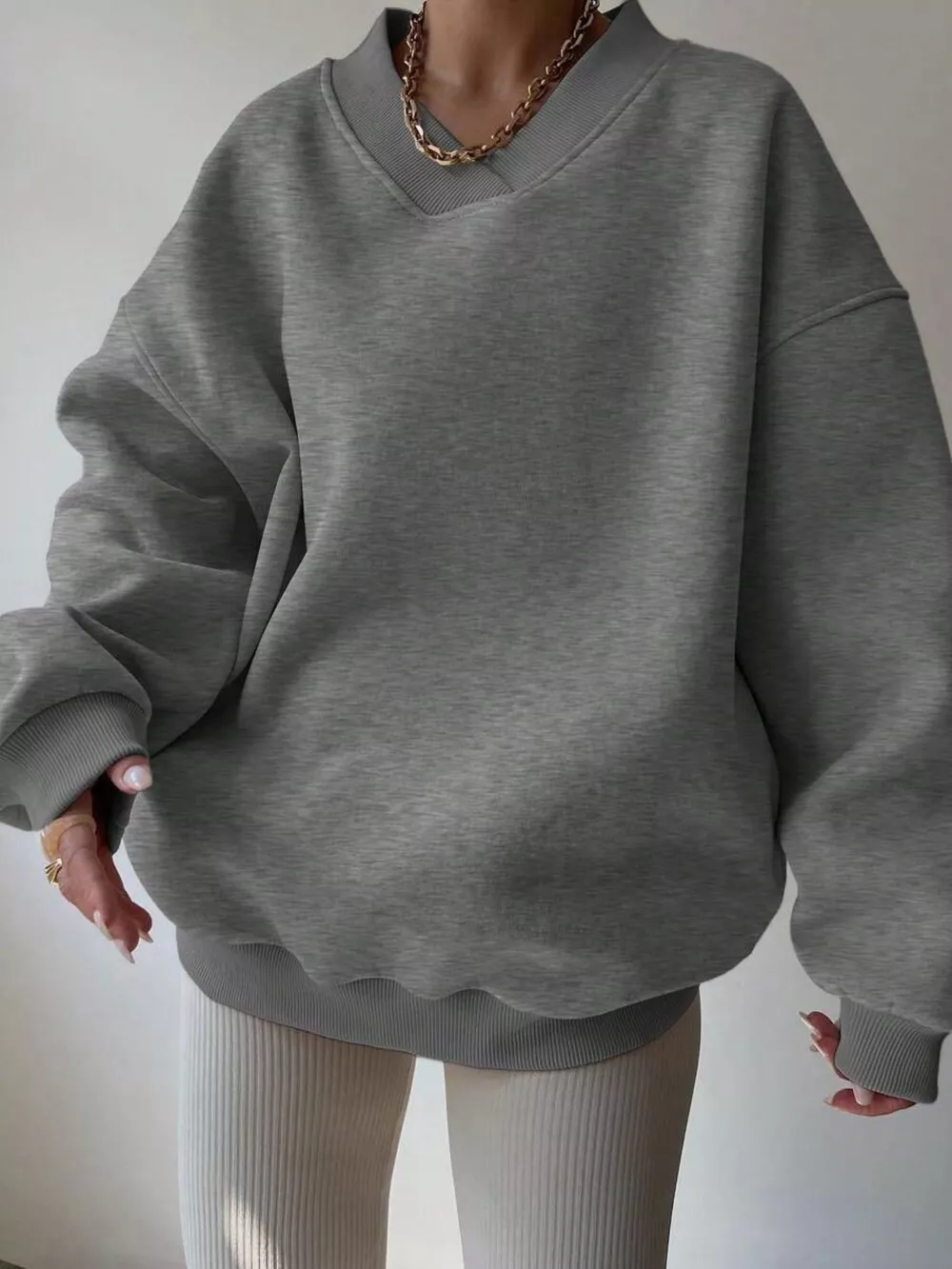 Dropped Shoulder Long Sleeve Oversized Sweatshirt, image 10