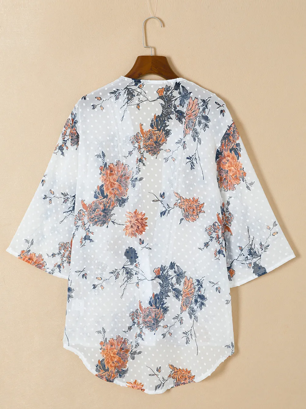 Floral Print Open Front Cover Up, image 3