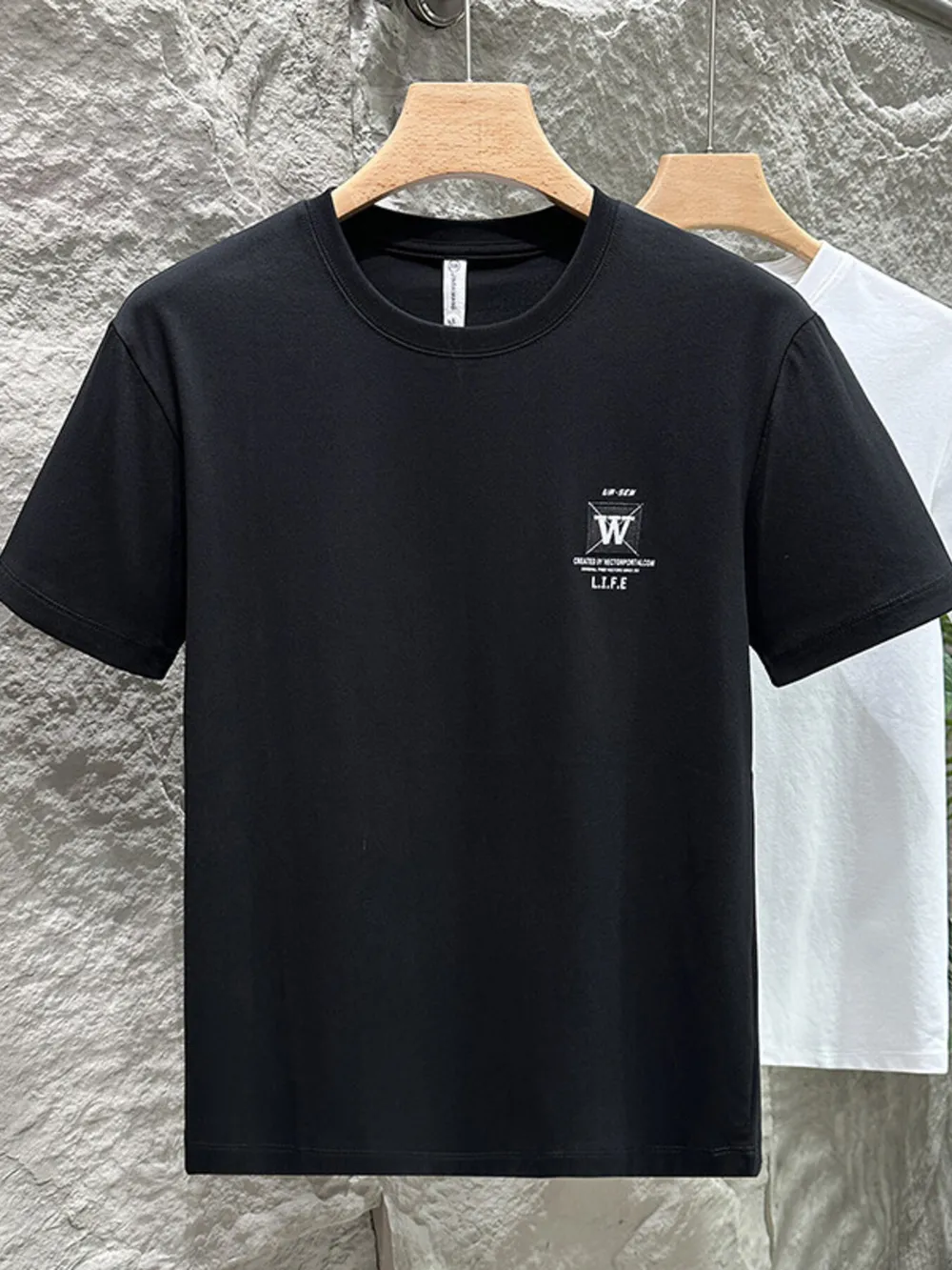 Men's Plus Size Round Neck Short Sleeve T-Shirt, image 2