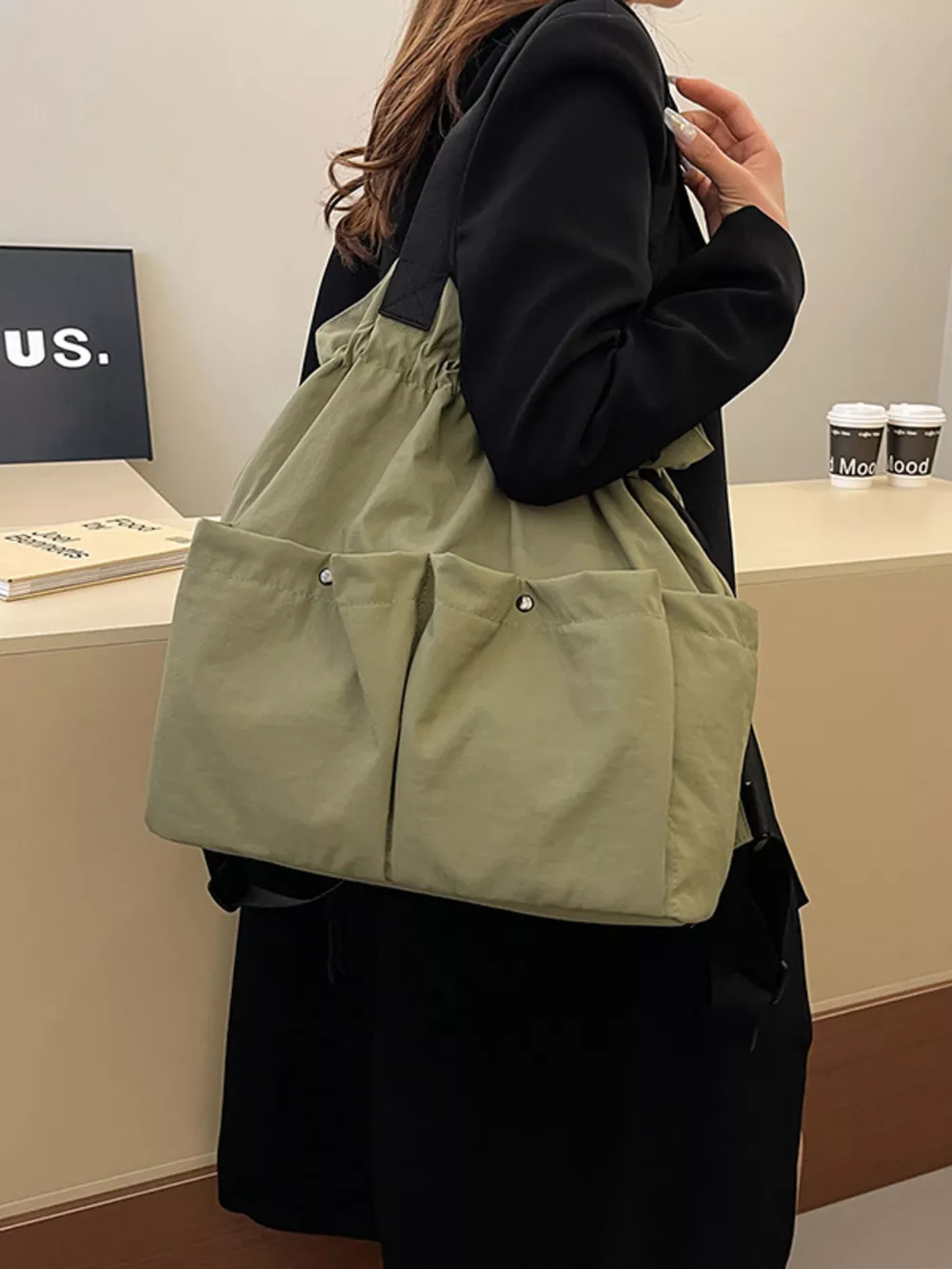 Drawstring Closure Lightweight Backpack Bag, image 5