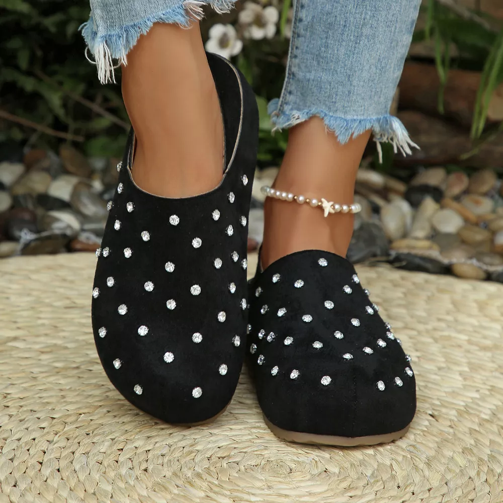 Rhinestone Round Toe Slip-Ons, image 5