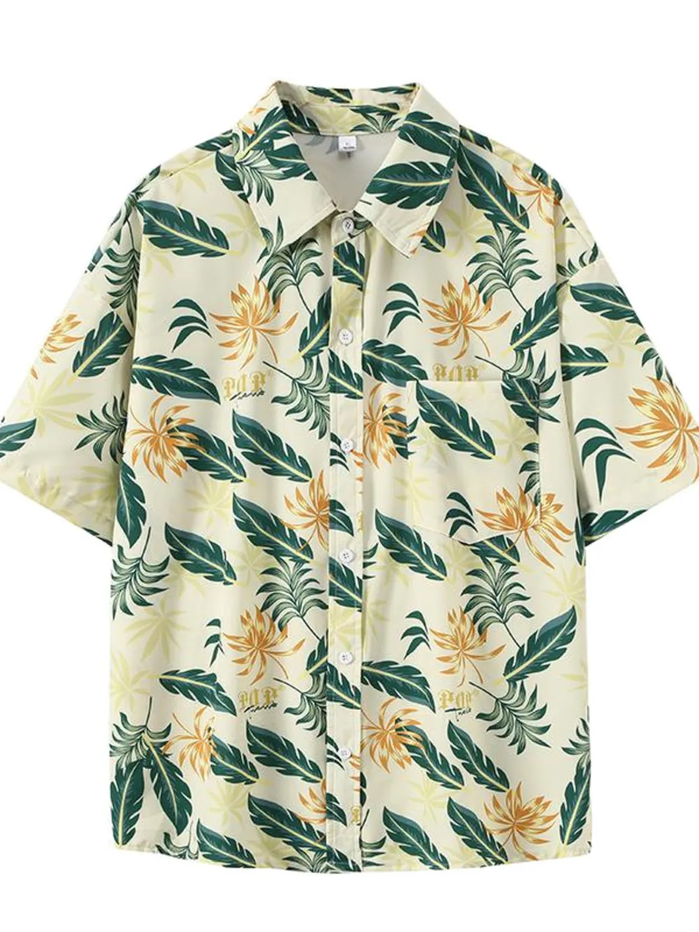 Men's Plus Size Tropical Print Short Sleeve Shirt, image 2