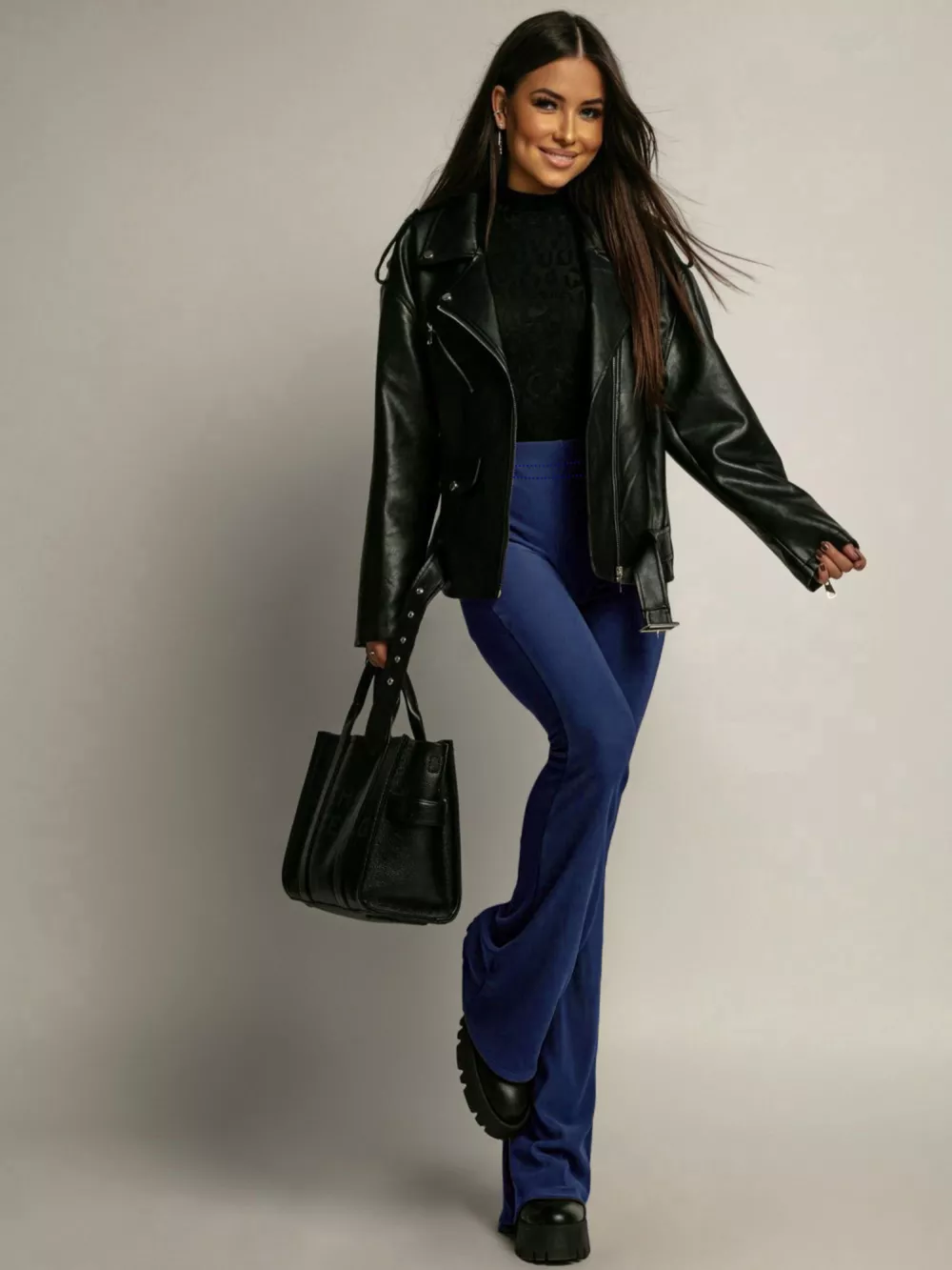 High-Waisted Flared Pants, image 4