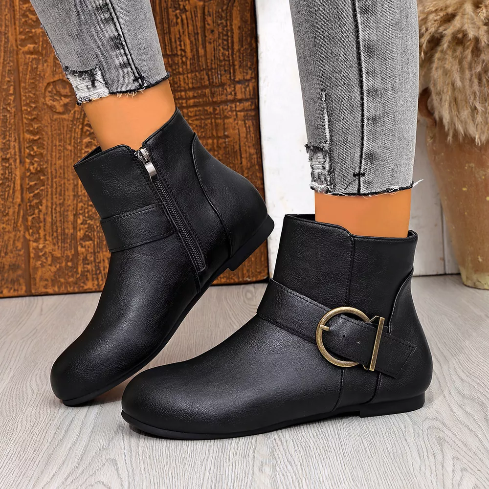 Round Toe Ankle Boots, image 3