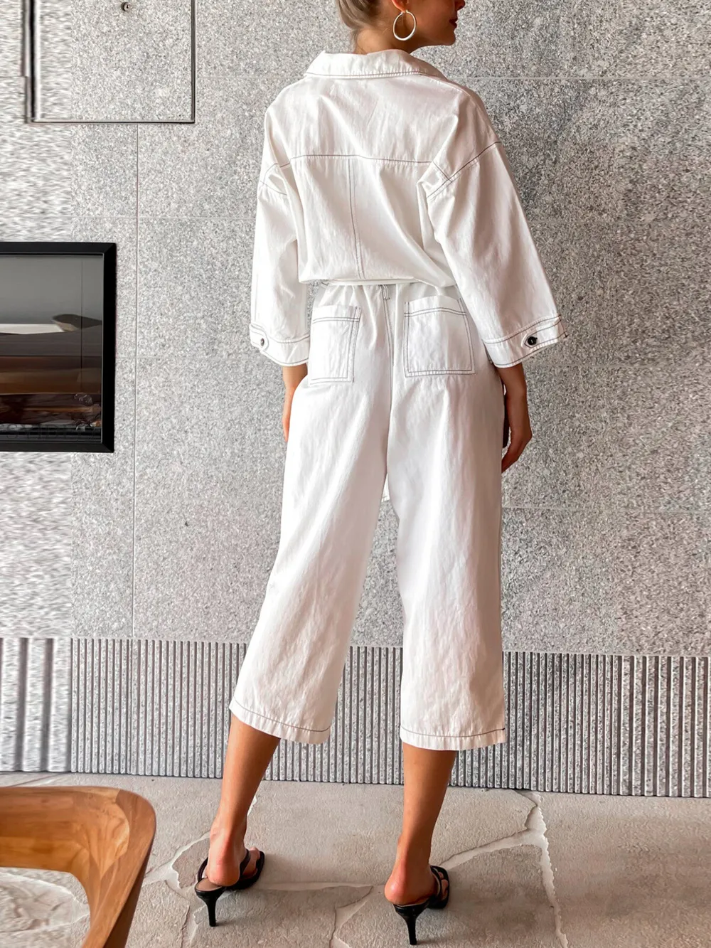 Tie Waist Wide Leg Jumpsuit, image 3
