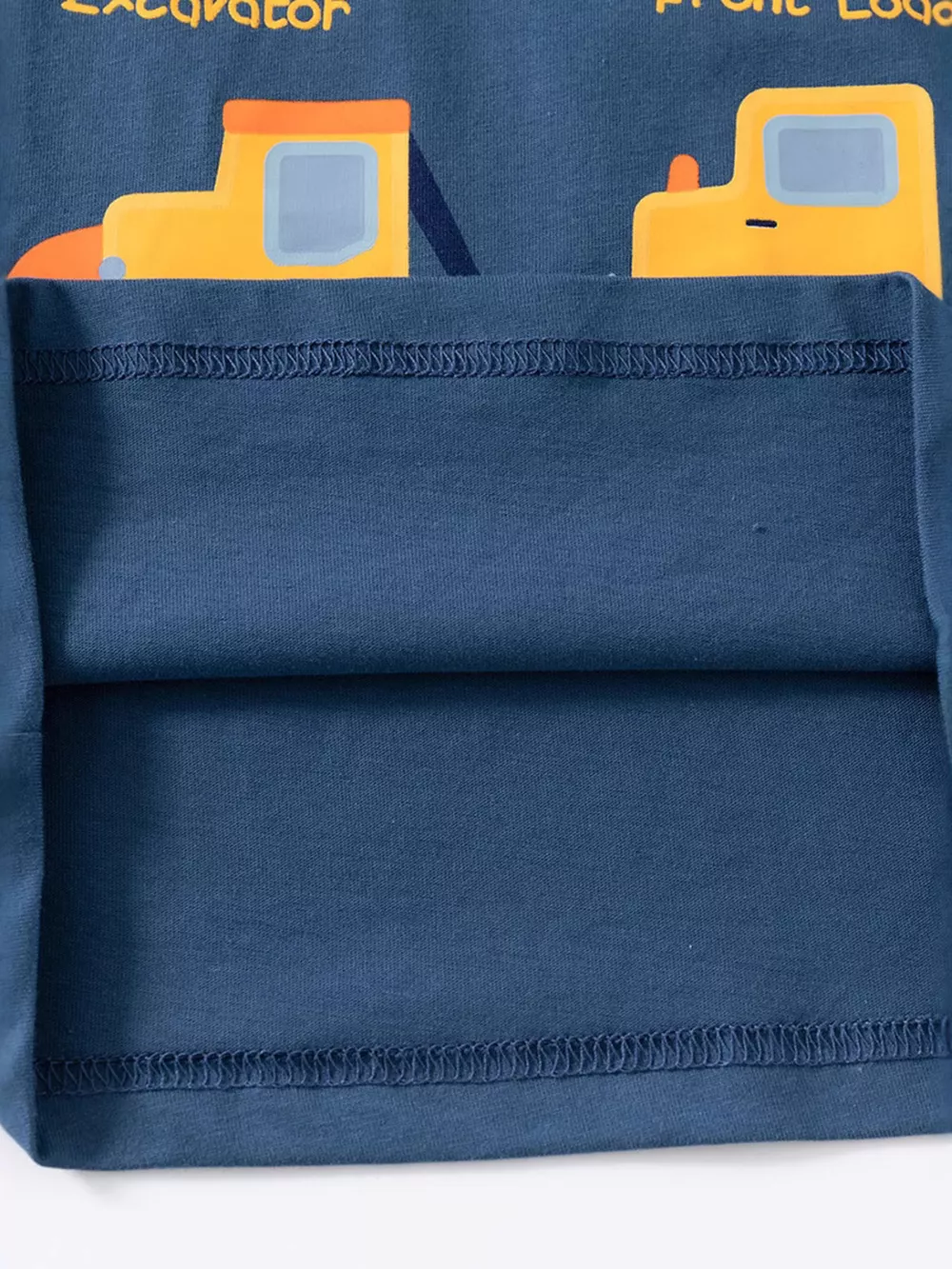 Children's Construction Vehicle Graphic Short Sleeve T-Shirt, image 3