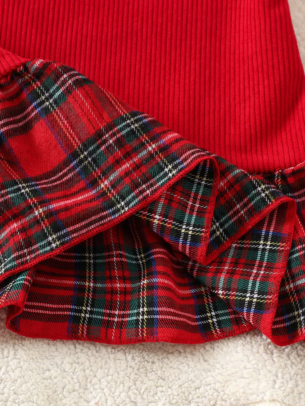 Children's Plaid Hem Corduroy Sleeveless Dress, image 6