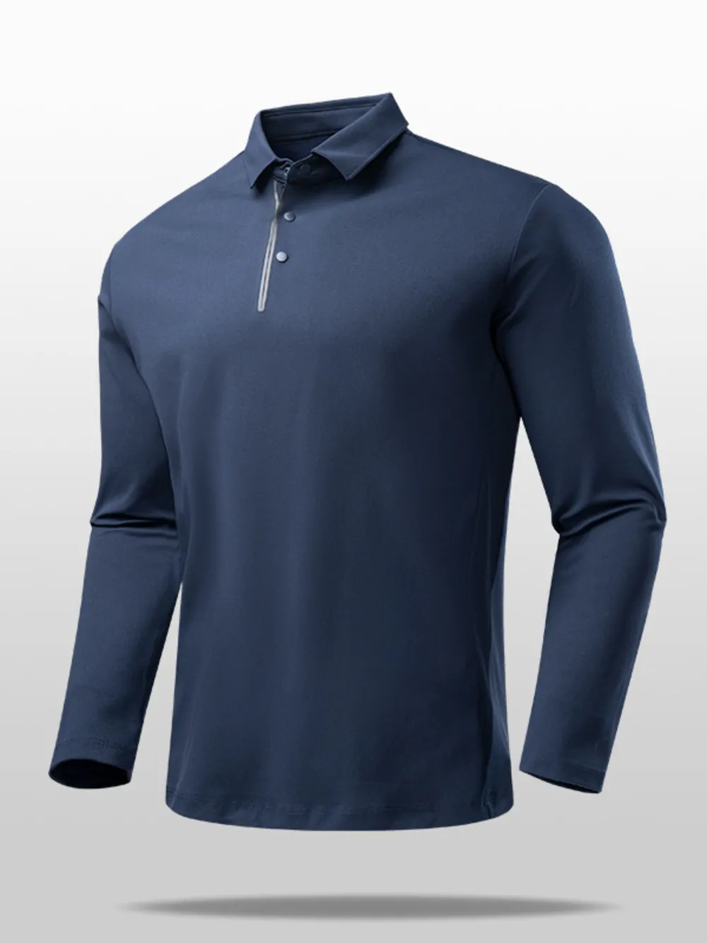 Men's Plus Size Button Detail Long Sleeve Polo, image 4