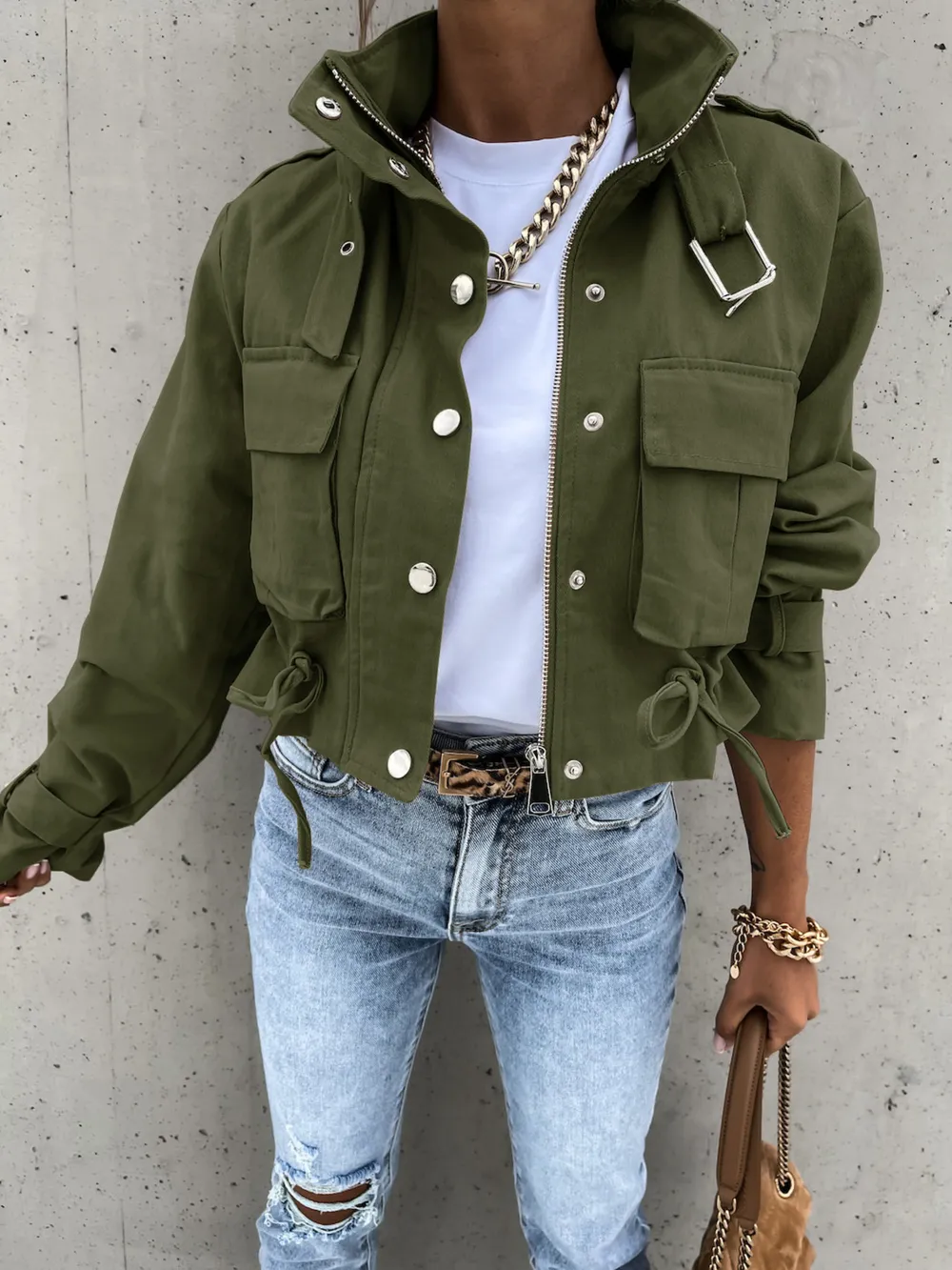 Snap Down Long Sleeve Jacket, image 2