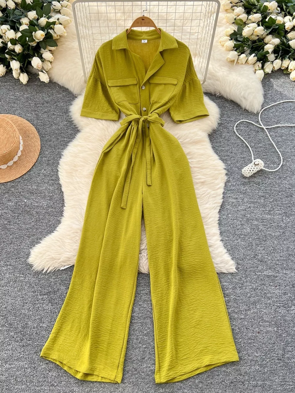 Tie Waist Wide Leg Jumpsuit, image 16