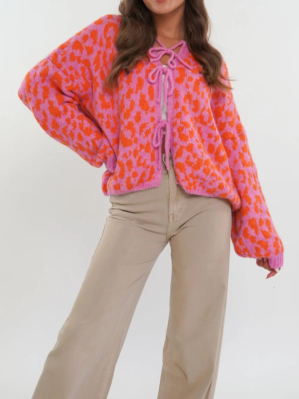 Leopard Tie Front Cardigan, image 17