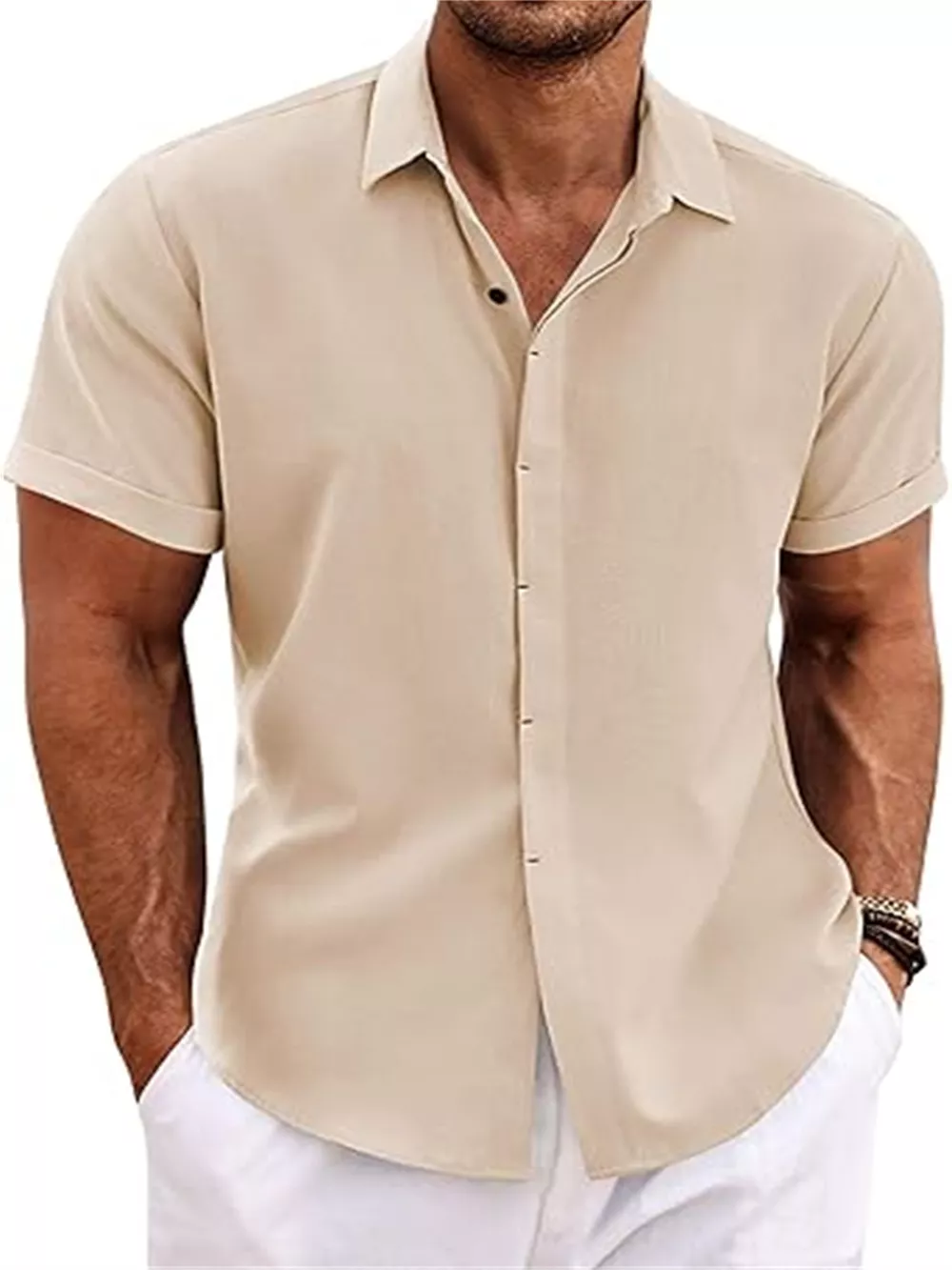 Men's Full Size Casual Short Sleeve Button-Down Shirt Plus Size, image 15