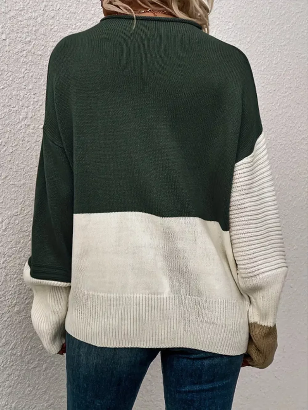 Color Block Ribbed Knit Sweater, image 7