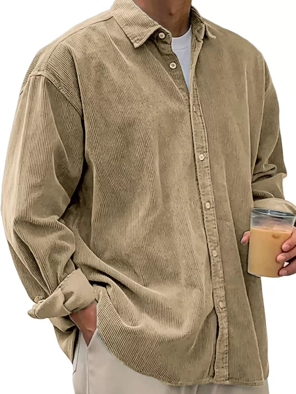 Men's Full Size Button Up Long Sleeve Shirt Plus Size, image 8