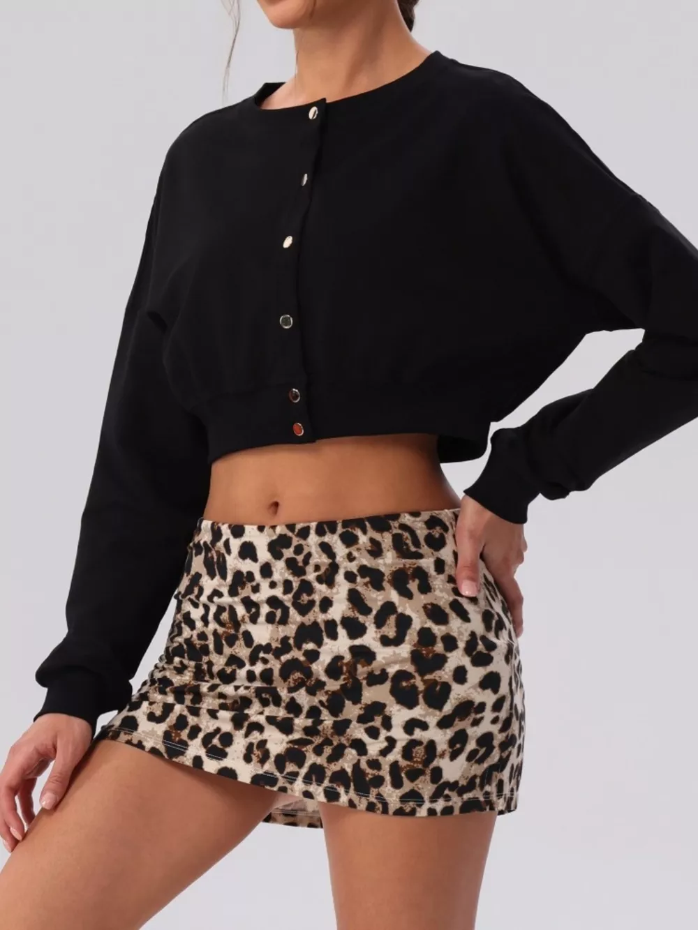 Cropped Button-Down Active Cardigan, image 5