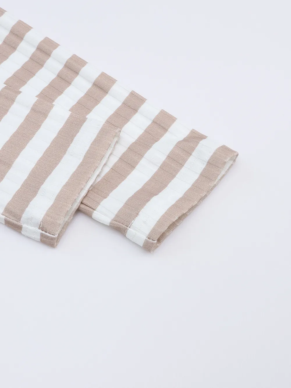 Striped Textured Knit Long Sleeve Tee, image 2