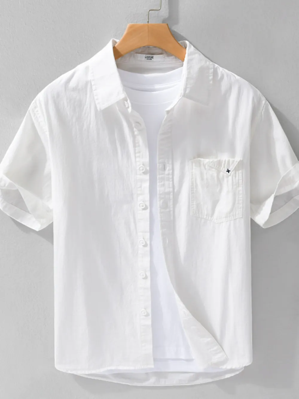 Men's Plus Size Button Up Short Sleeve Shirt, image 2