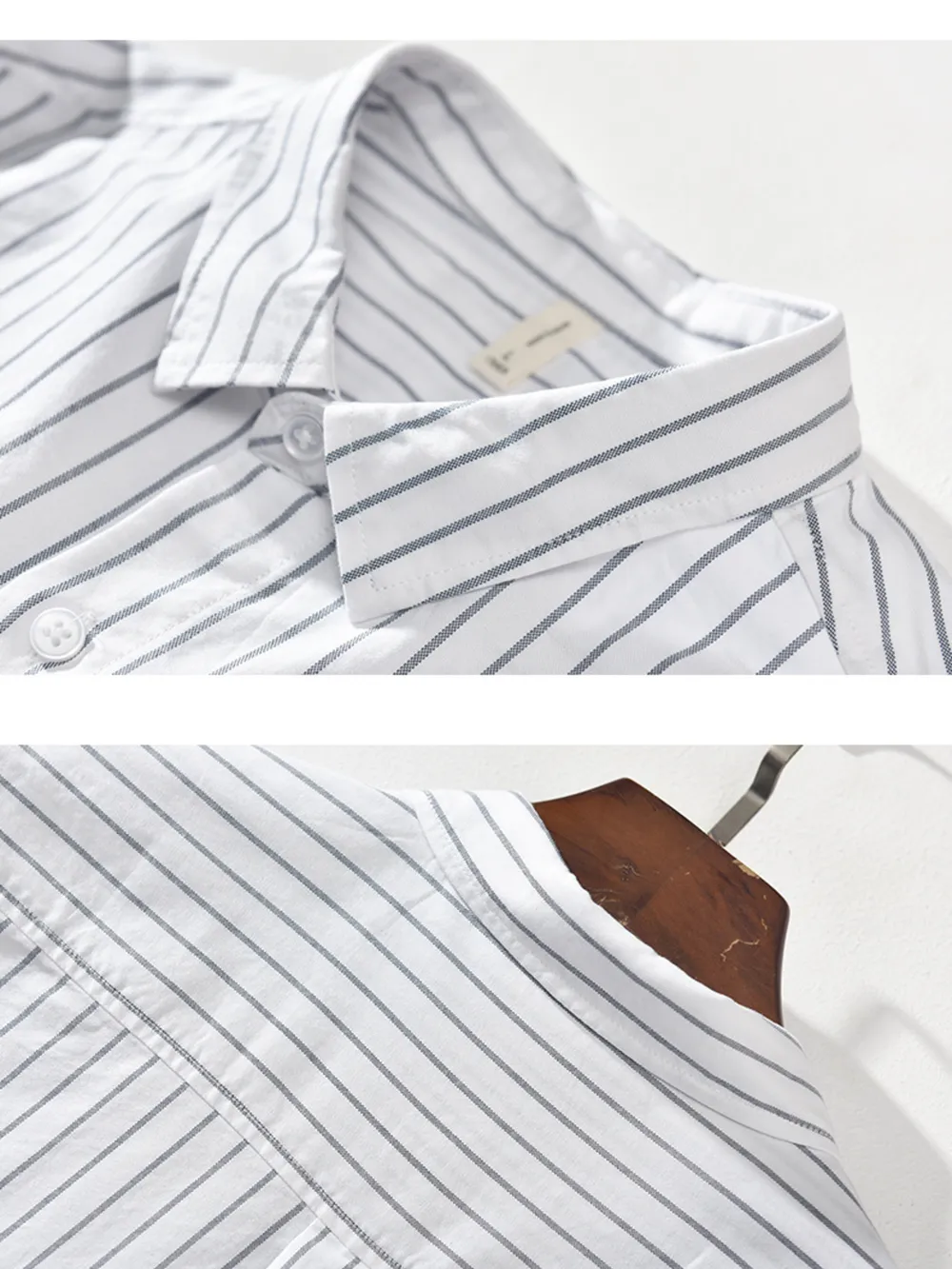 Men's Plus Size Striped Button Up Long Sleeve Shirt, image 6