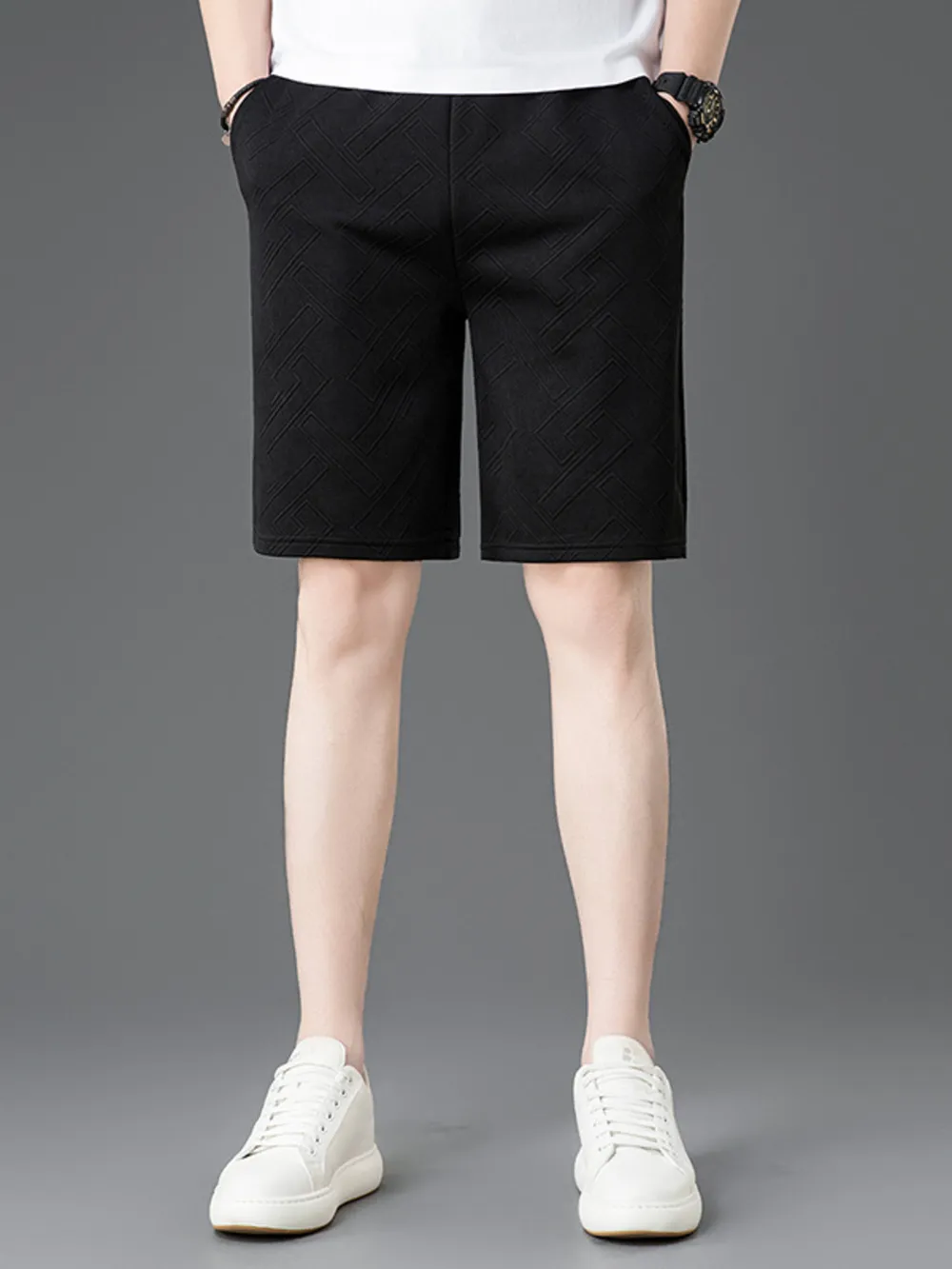 Men's Plus Size Drawstring Shorts with Pockets, image 2