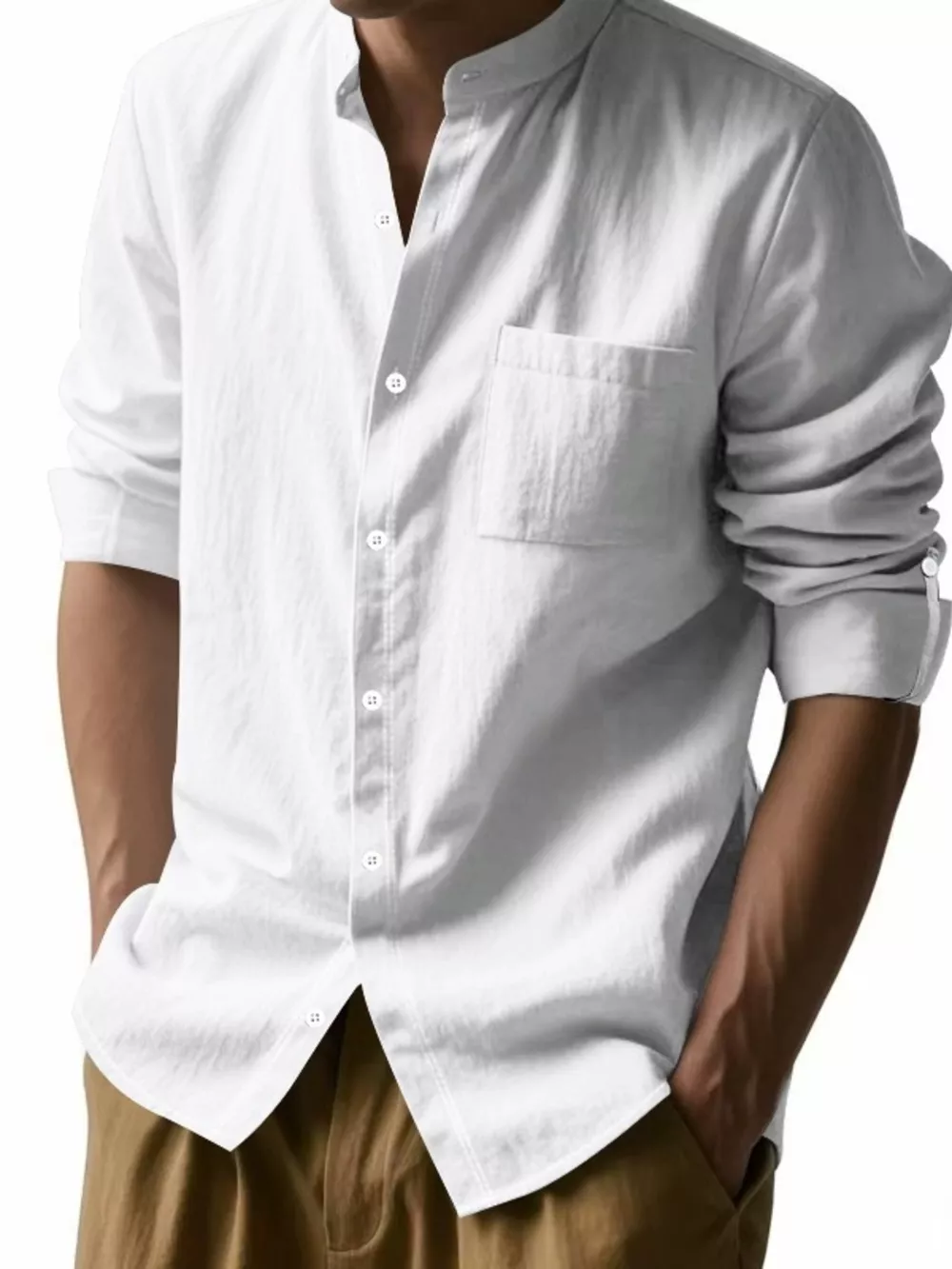Men's Full Size Button Up Long Sleeve Shirt Plus Size, image 4
