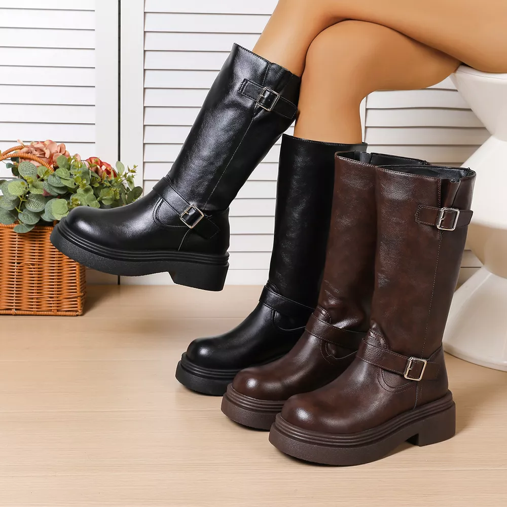 Round Toe Platform Boots, image 2